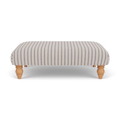 Foot Stool - Indigo - Kingham Stripe