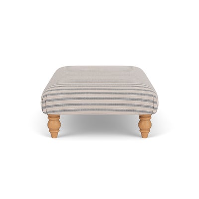 Foot Stool - Indigo - Kingham Stripe
