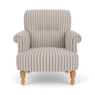 Armchair - Indigo - Kingham Stripe