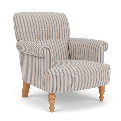 Armchair - Indigo - Kingham Stripe