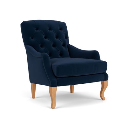 Armchair - Deep blue - Matt Velvet