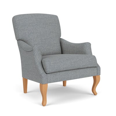 Armchair - Navy - Herringbone Weave