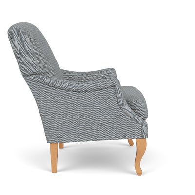 Armchair - Navy - Herringbone Weave