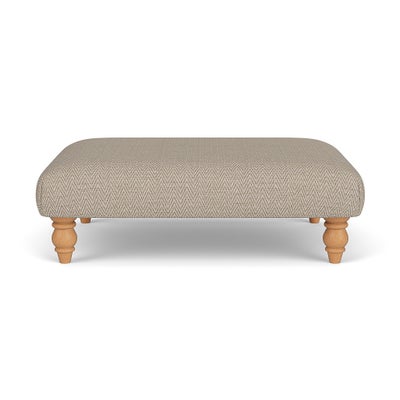 Foot Stool - Natural - Herringbone Weave