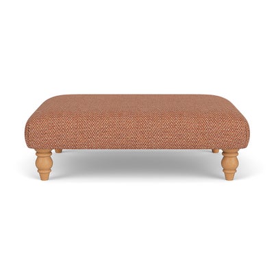 Foot Stool - Brick - Herringbone Weave