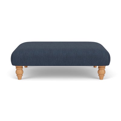 Foot Stool - Indigo - Luxury Italian Linen