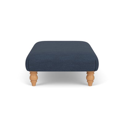 Foot Stool - Indigo - Luxury Italian Linen
