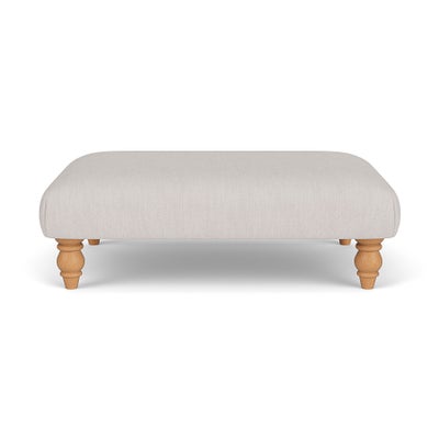 Foot Stool - Soft White - Luxury Italian Linen