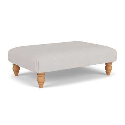 Foot Stool - Soft White - Luxury Italian Linen