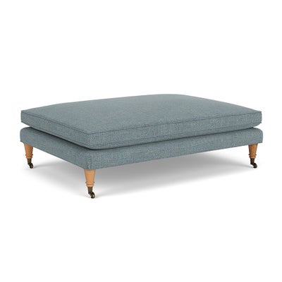 Foot Stool - Teal marl - Rustic weave