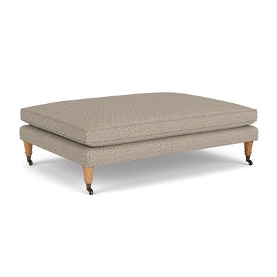 Foot Stool - Natural - Herringbone Weave
