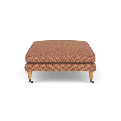 Foot Stool - Brick - Herringbone Weave