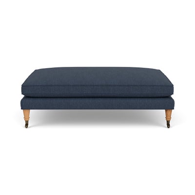Foot Stool - Indigo - Luxury Italian Linen