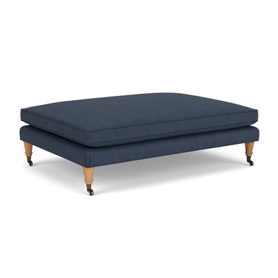Foot Stool - Indigo - Luxury Italian Linen