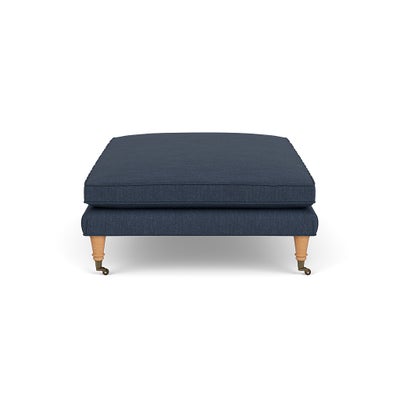 Foot Stool - Indigo - Luxury Italian Linen