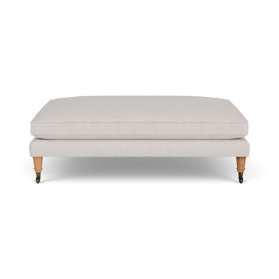 Foot Stool - Soft White - Luxury Italian Linen