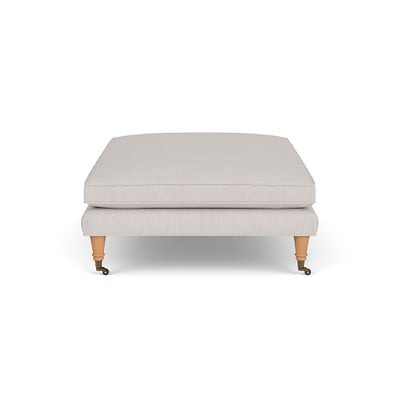 Foot Stool - Soft White - Luxury Italian Linen