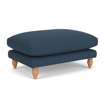 Foot Stool - Indigo - House Linen Mix