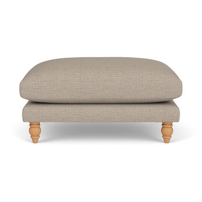 Foot Stool - Natural - Herringbone Weave