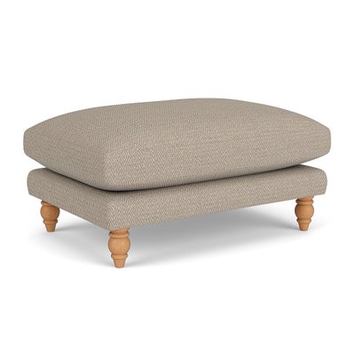 Foot Stool - Natural - Herringbone Weave