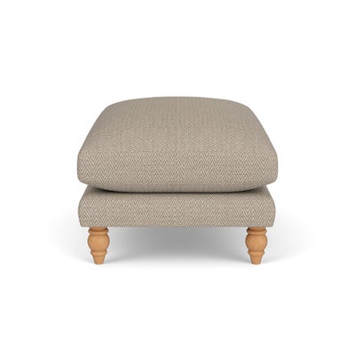 Foot Stool - Natural - Herringbone Weave
