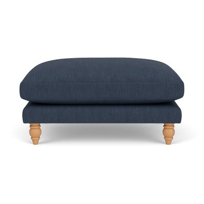 Foot Stool - Indigo - Luxury Italian Linen