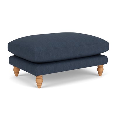 Foot Stool - Indigo - Luxury Italian Linen