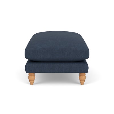 Foot Stool - Indigo - Luxury Italian Linen