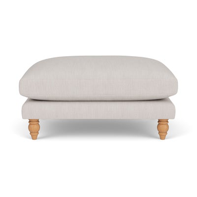 Foot Stool - Soft White - Luxury Italian Linen