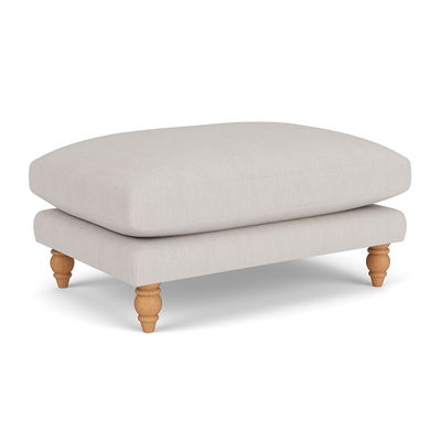 Foot Stool - Soft White - Luxury Italian Linen