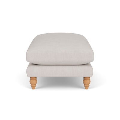 Foot Stool - Soft White - Luxury Italian Linen