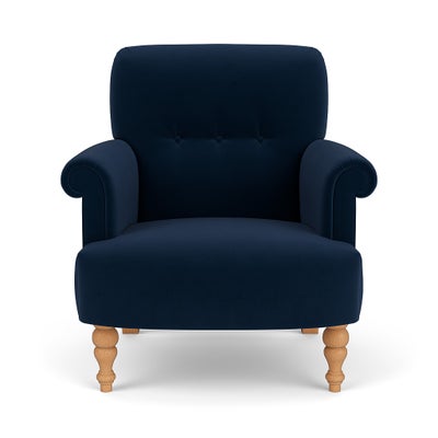 Armchair - Deep blue - Matt Velvet