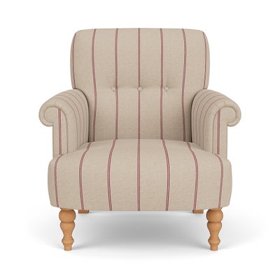 Armchair - Raspberry - Compton Stripe
