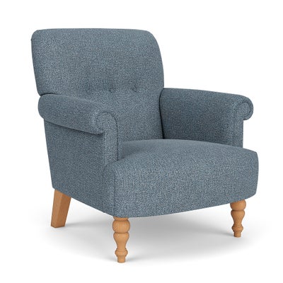 Armchair - Mid Blue - Aquaclean Oxford