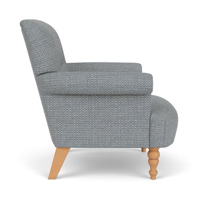 Armchair - Navy - Herringbone Weave