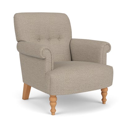 Armchair - Natural - Herringbone Weave