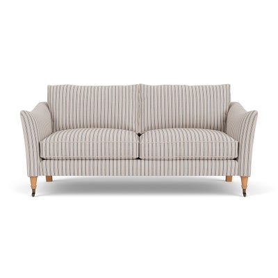 3 Seater Sofa - Indigo - Kingham Stripe