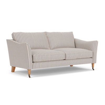 3 Seater Sofa - Indigo - Kingham Stripe