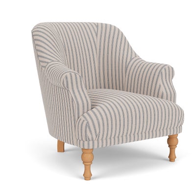 Armchair - Indigo - Kingham Stripe