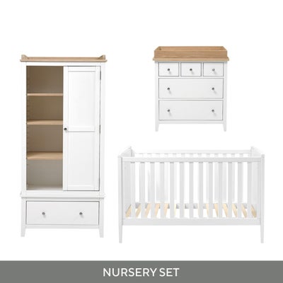 Pure White 3 Piece Nursery Set