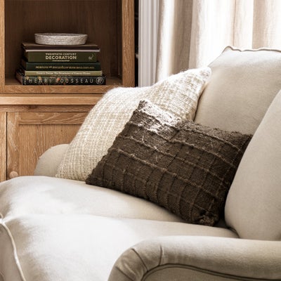 Check Hand Woven Cushion Green