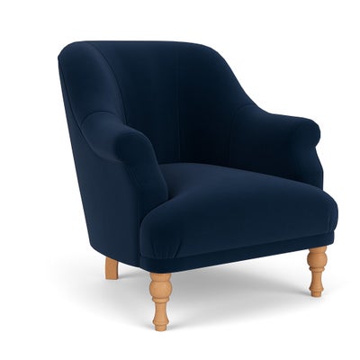 Armchair - Deep blue - Matt Velvet