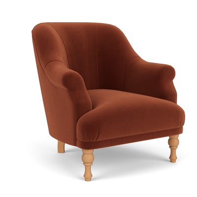 Armchair - Brick - Matt Velvet