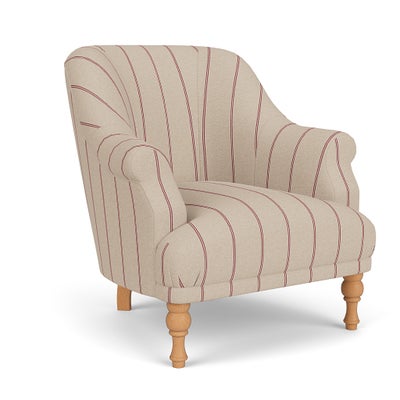 Armchair - Raspberry - Compton Stripe