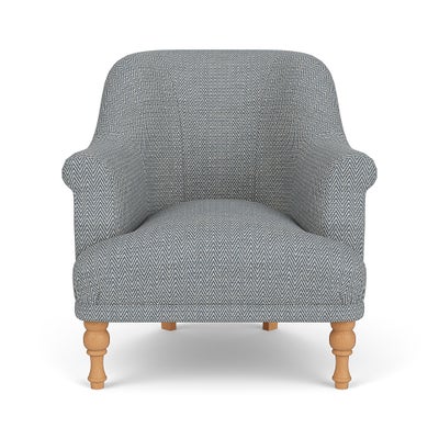 Armchair - Navy - Herringbone Weave