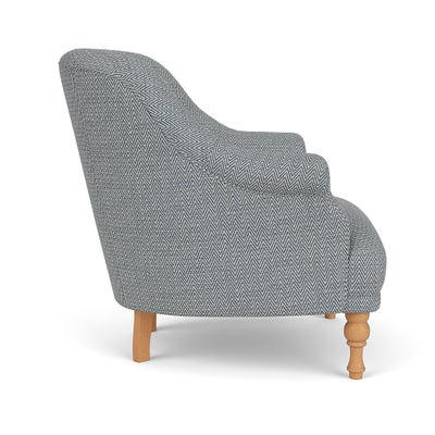 Armchair - Navy - Herringbone Weave