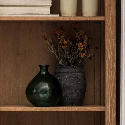 Simplicity Blown Glass Vase 23cm Olive Green