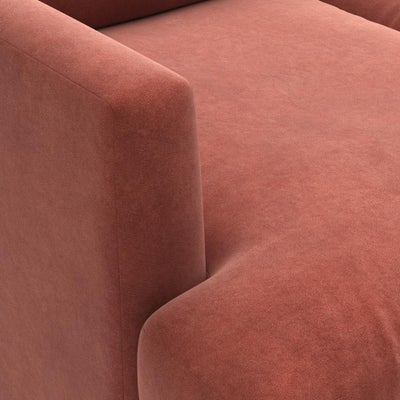 Chaise Large Right Hand - Brick - Matt Velvet