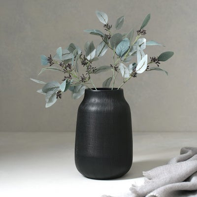 Black Clay Vase 22cm