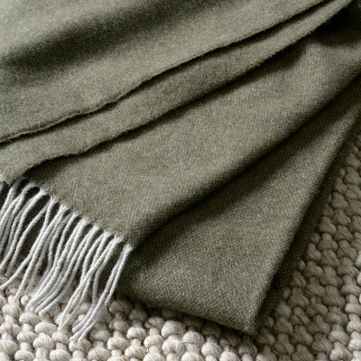Throw with Cashmere - Forest Green
